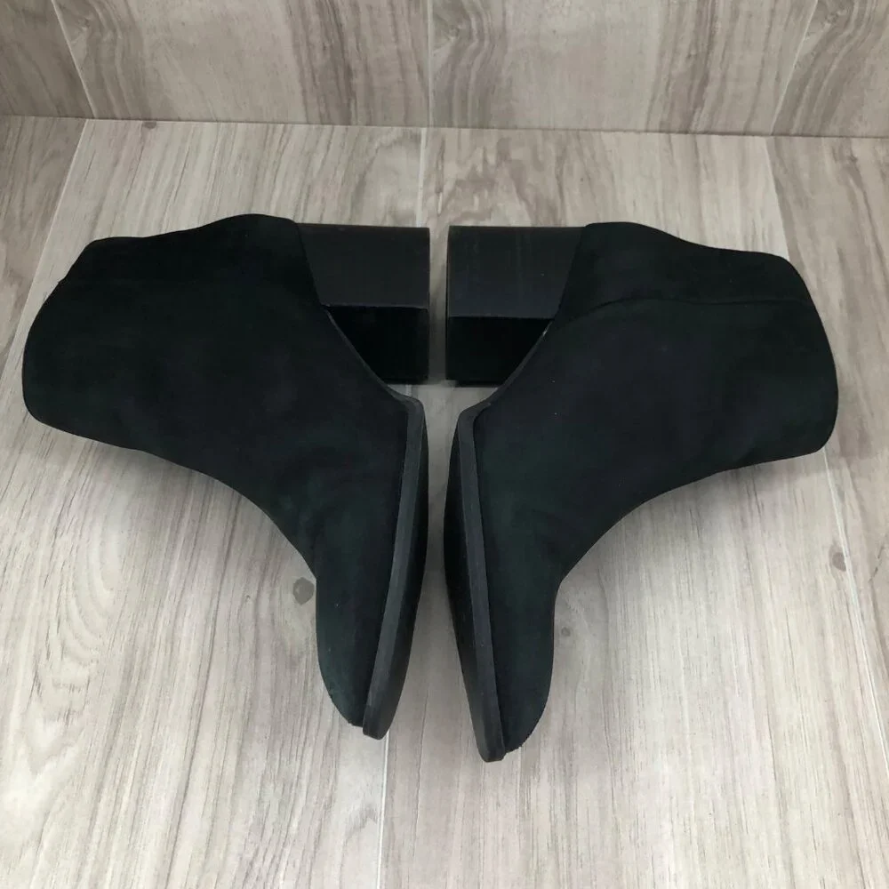 Seychelles Ankle Boots Womens 7 Chapparal Black Nubuck Leather Zip Booties